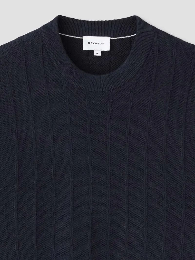 Pull col rond en coton mélangé