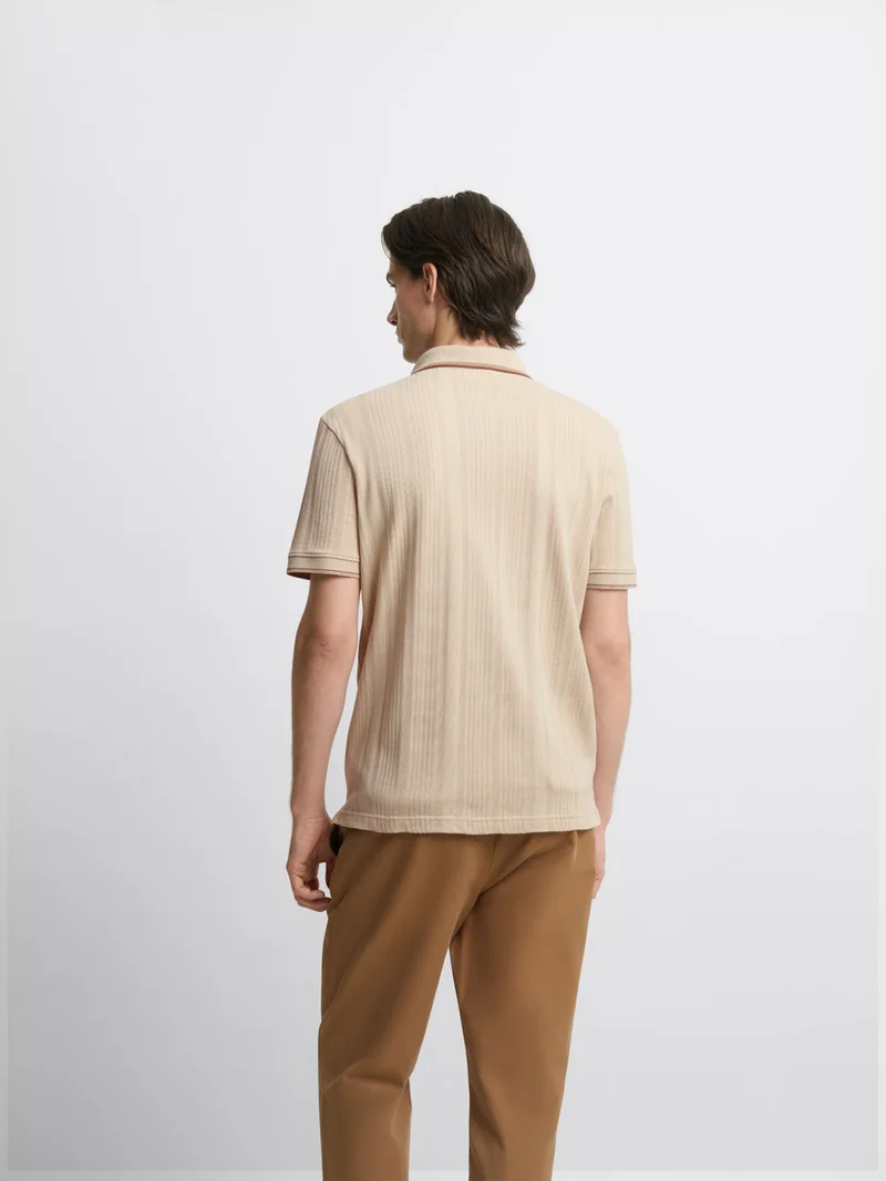 Polo col derby en coton