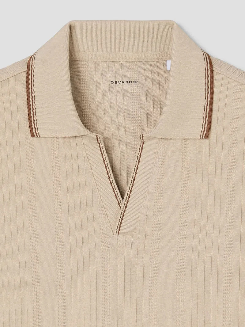 Polo col derby en coton
