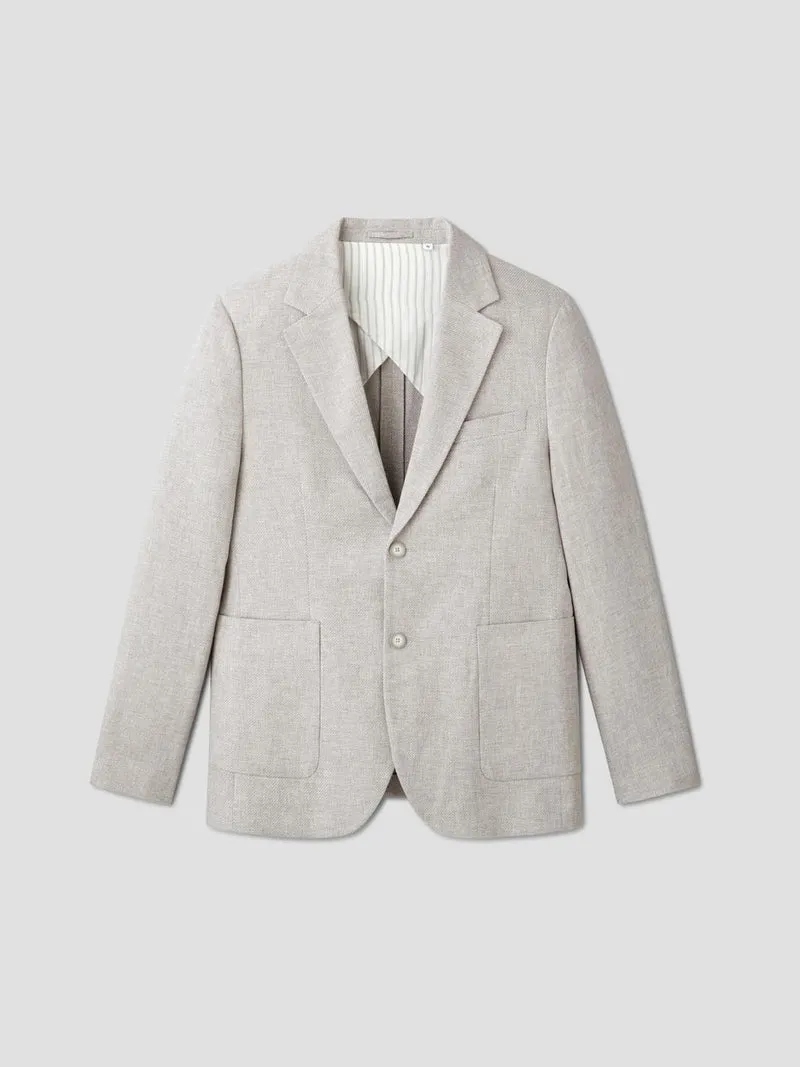 Veste de costume slim en coton lin