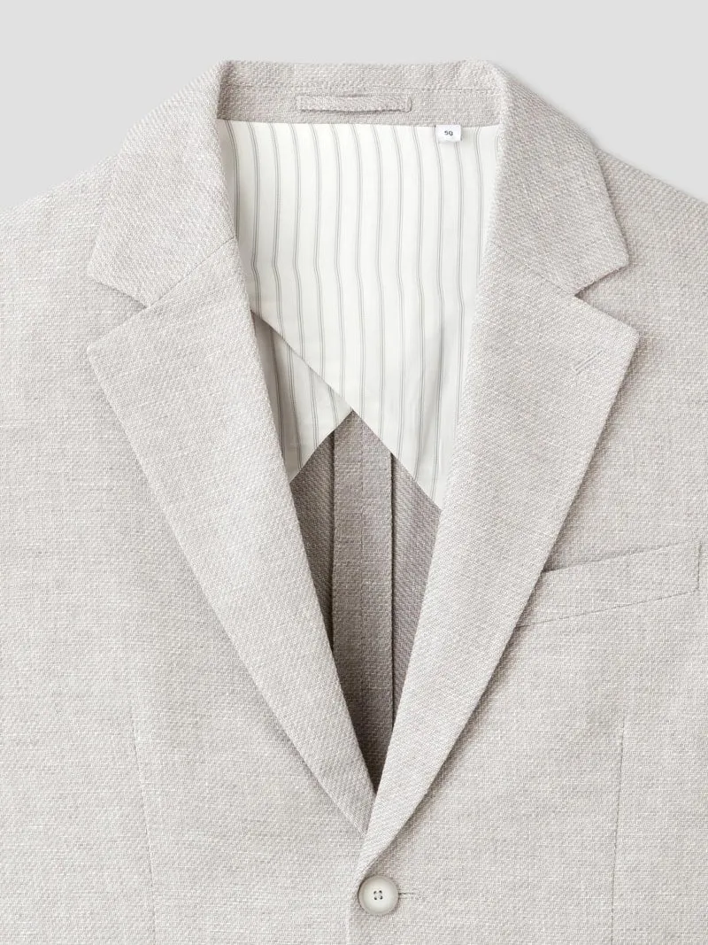 Veste de costume slim en coton lin