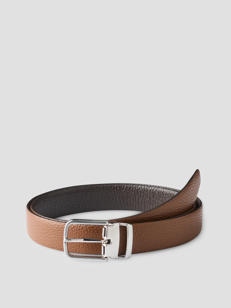 Ceinture réversible en cuir grainé