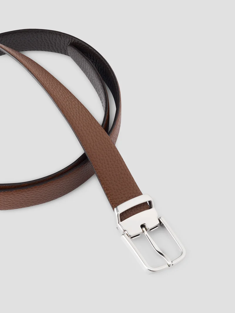 Ceinture réversible en cuir grainé