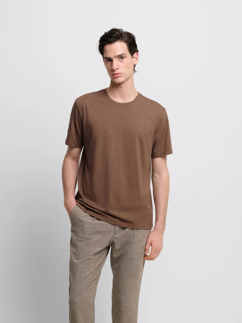 T-shirt col rond mélange coton Supima®