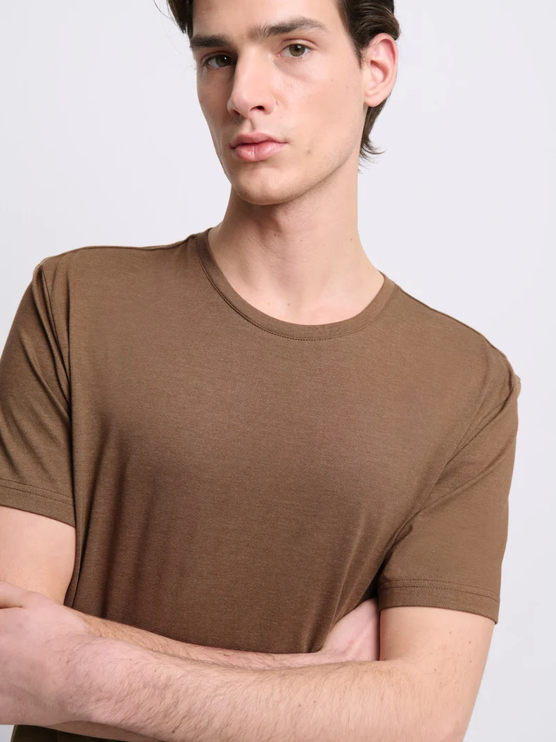 T-shirt col rond mélange coton Supima®