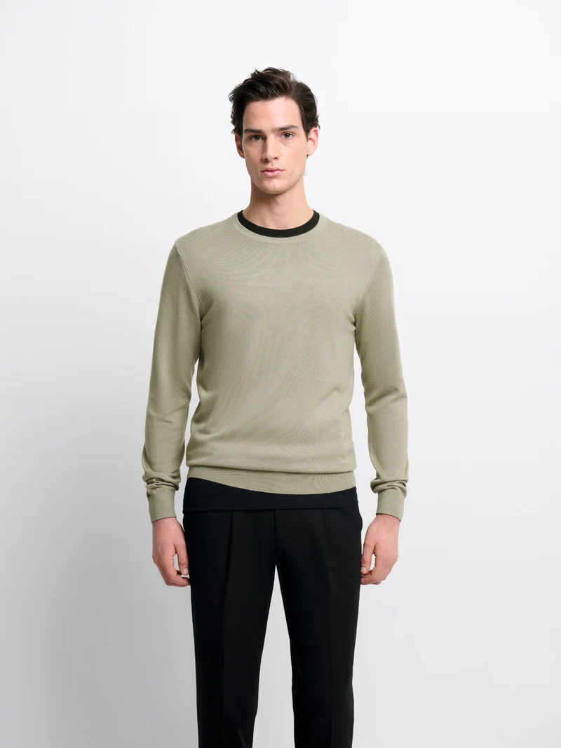 Pull col rond en viscose certifiée