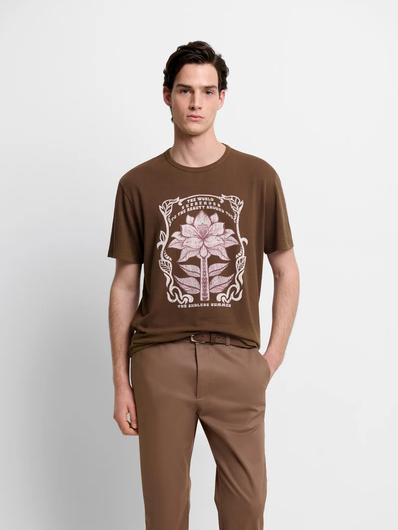 T-shirt col rond à motifs