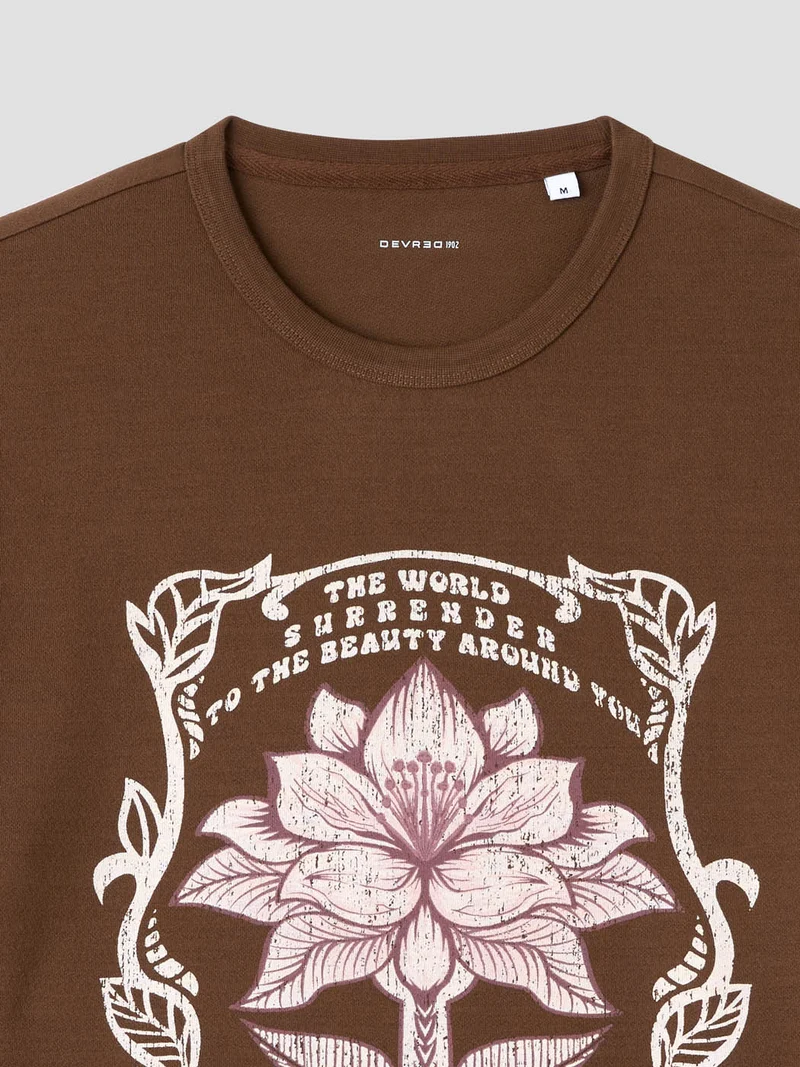 T-shirt col rond à motifs