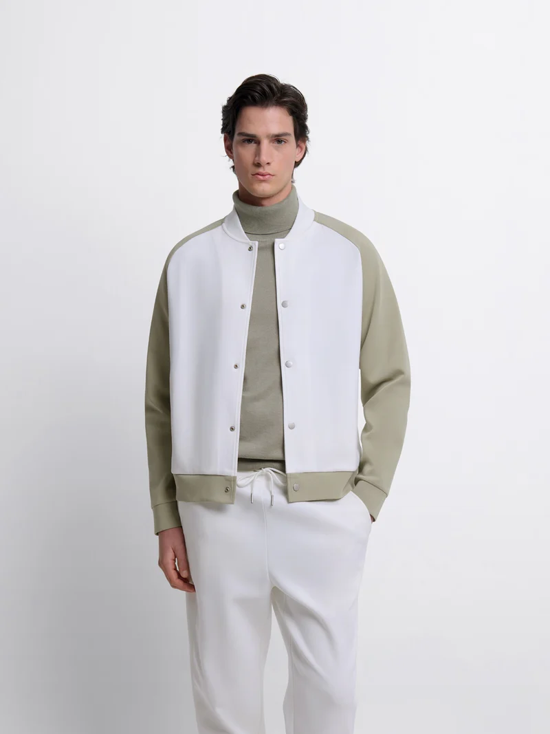 Sweat col teddy bicolore