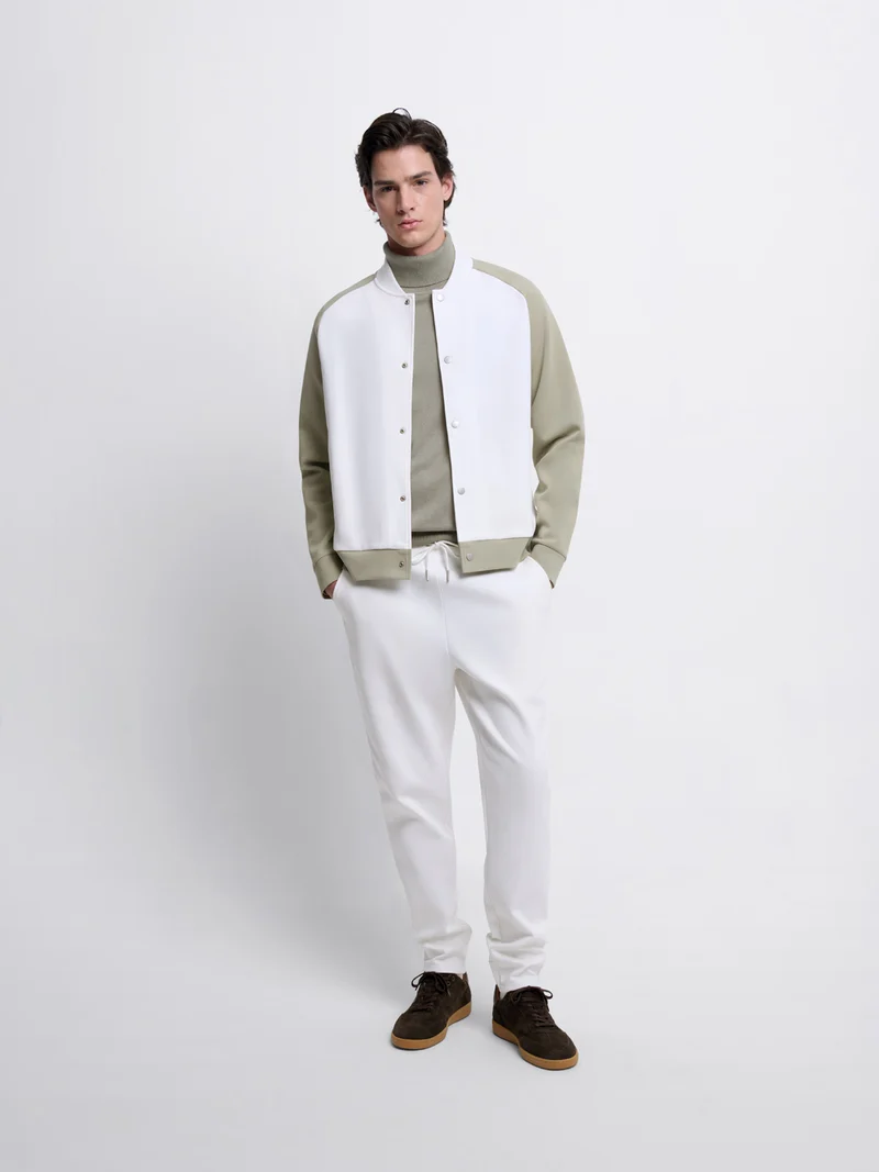 Sweat col teddy bicolore