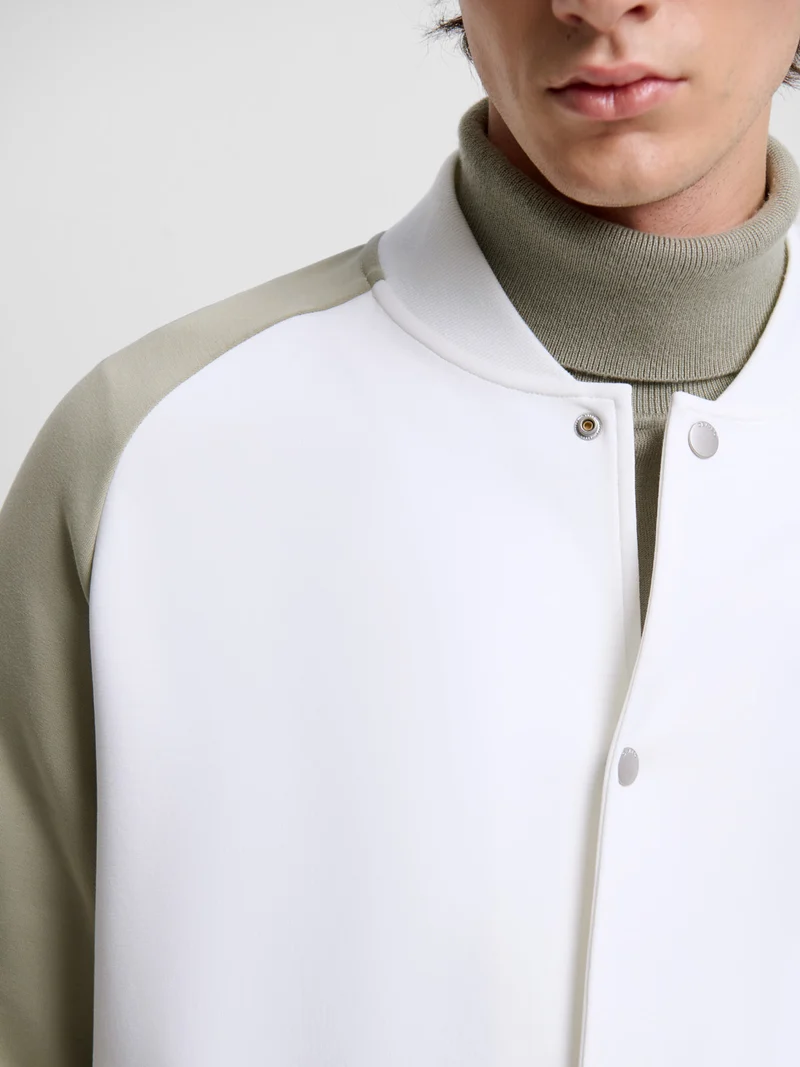 Sweat col teddy bicolore
