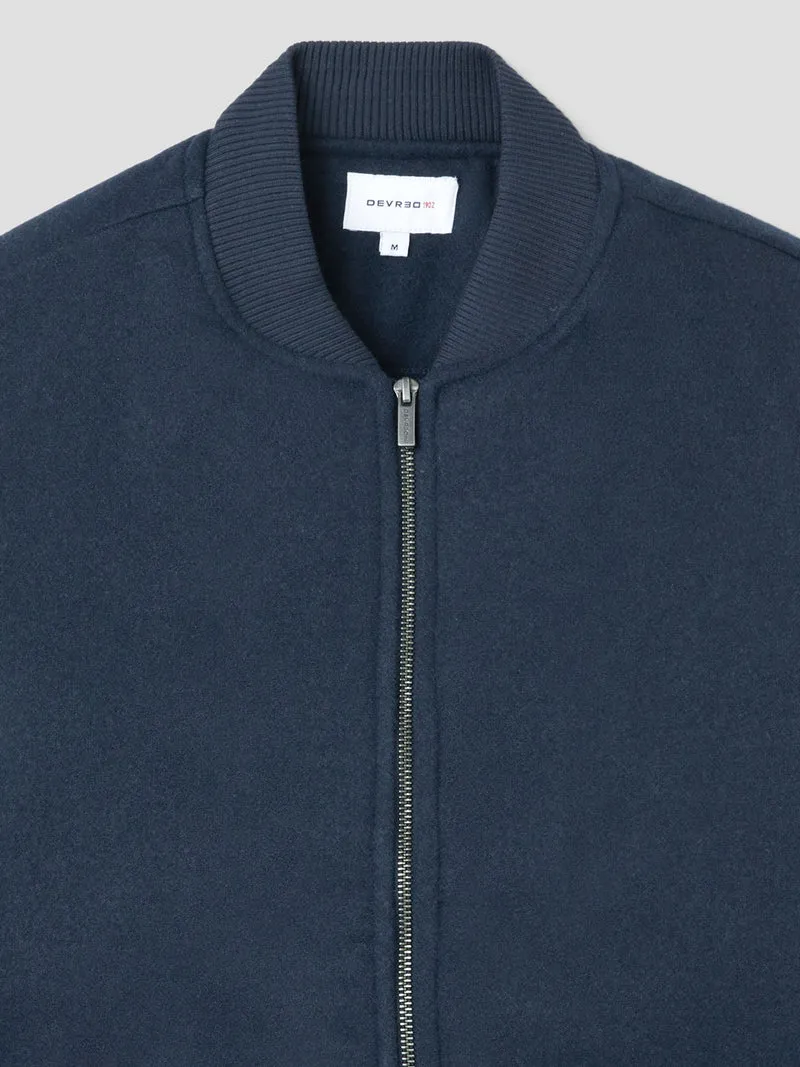 Blouson cardigan col teddy bi-matière
