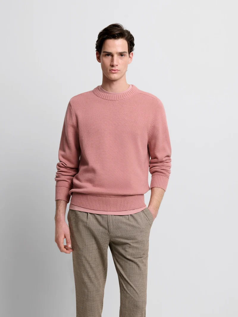 Pull col rond en coton bio
