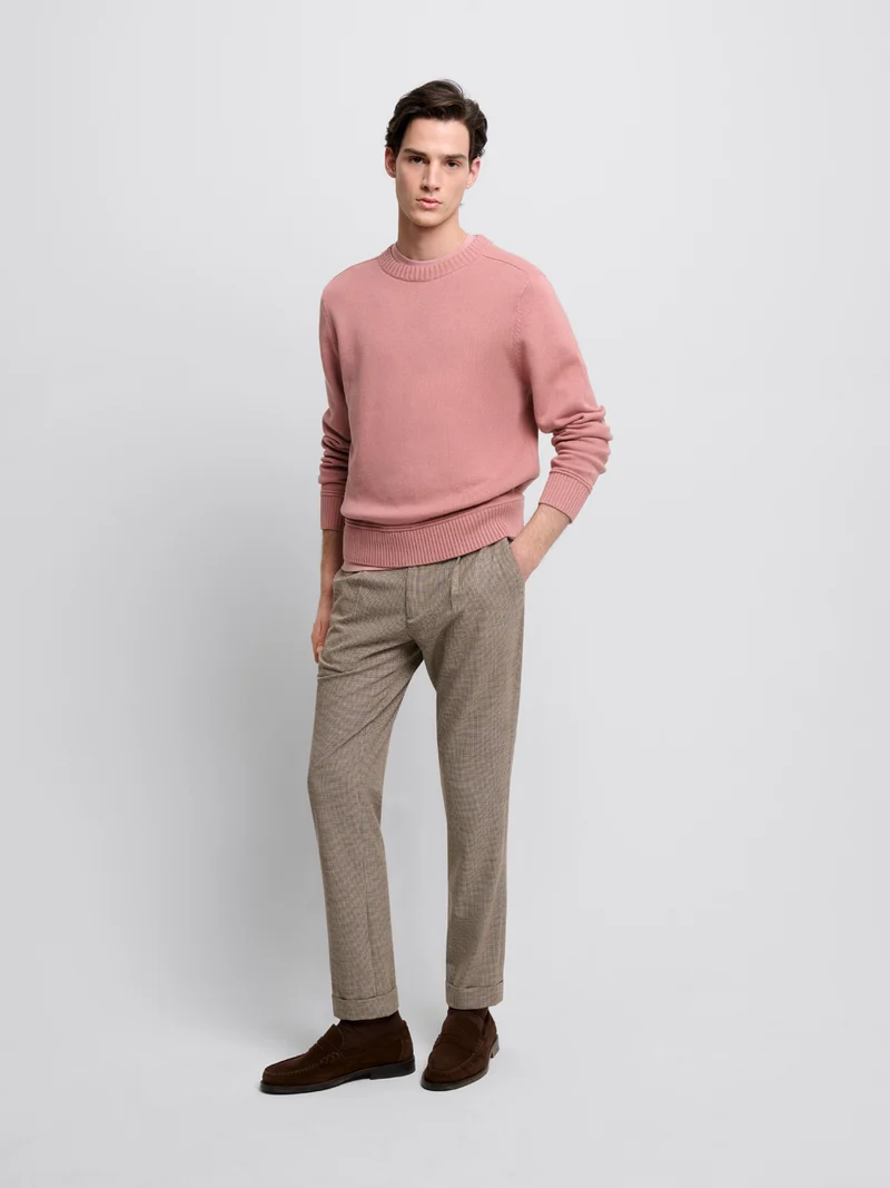 Pull col rond en coton bio