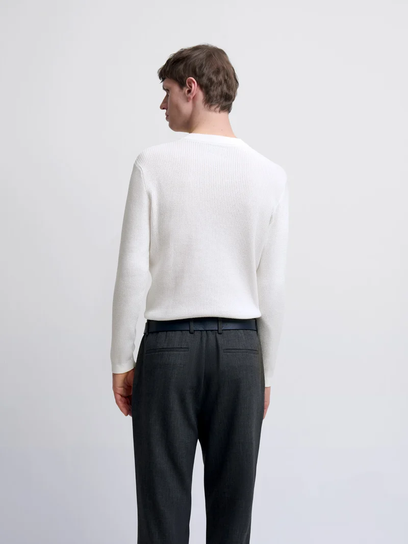 Pull col tunisien en coton bio