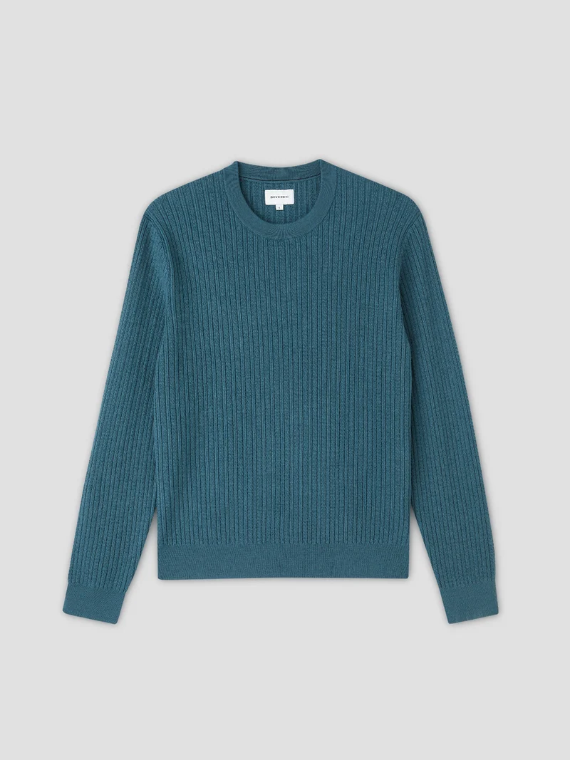 Pull col rond en maille torsadée
