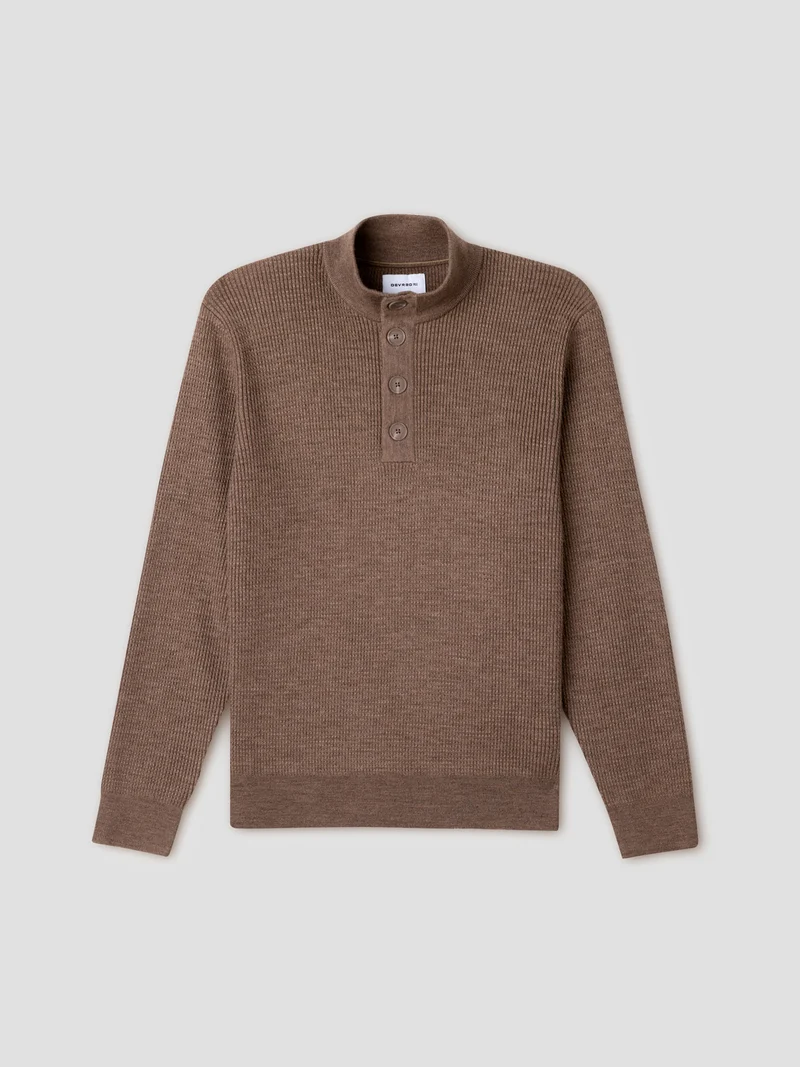 Pull col montant boutonné