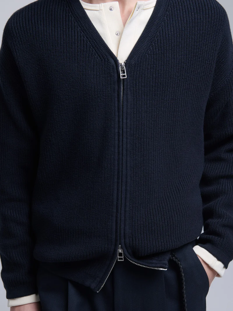 Cardigan zippé maille perlée - L'atelier