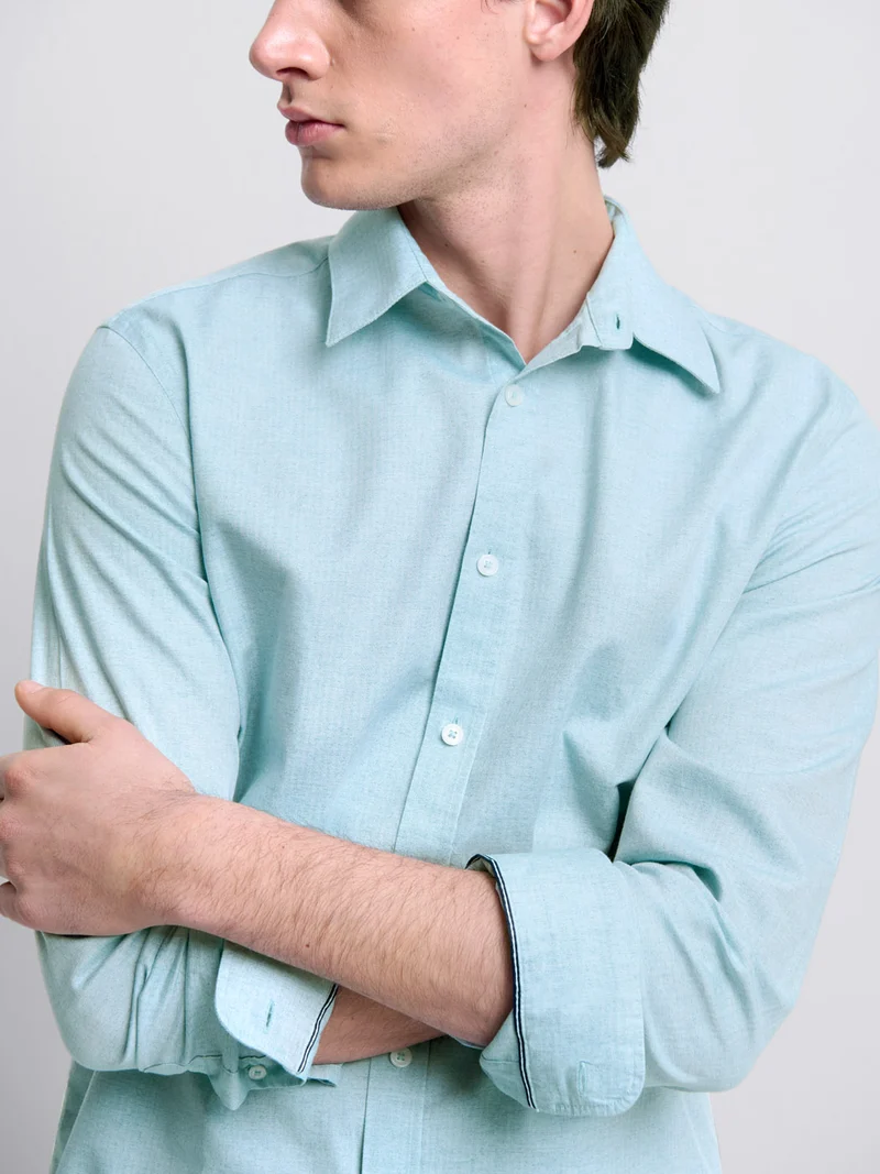 Chemise slim en coton chiné
