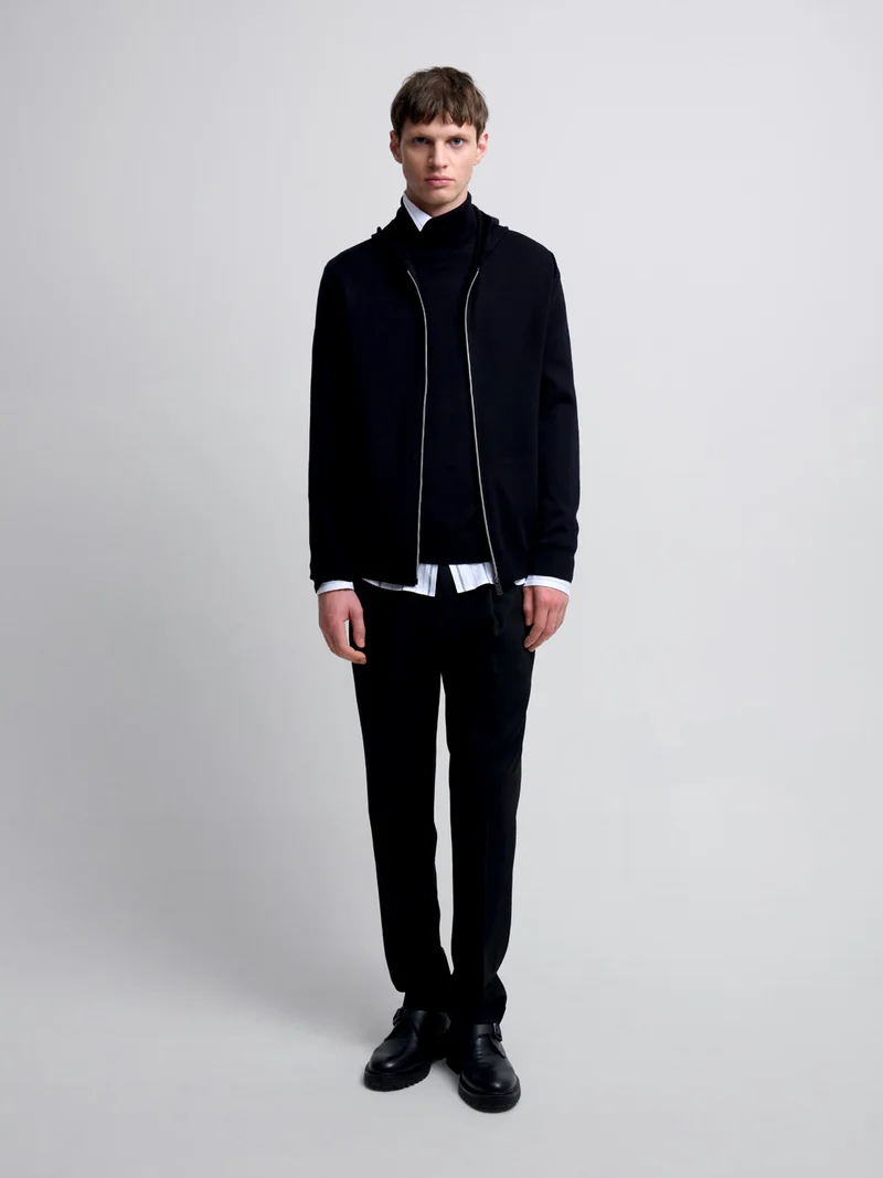 Cardigan zippé à capuche