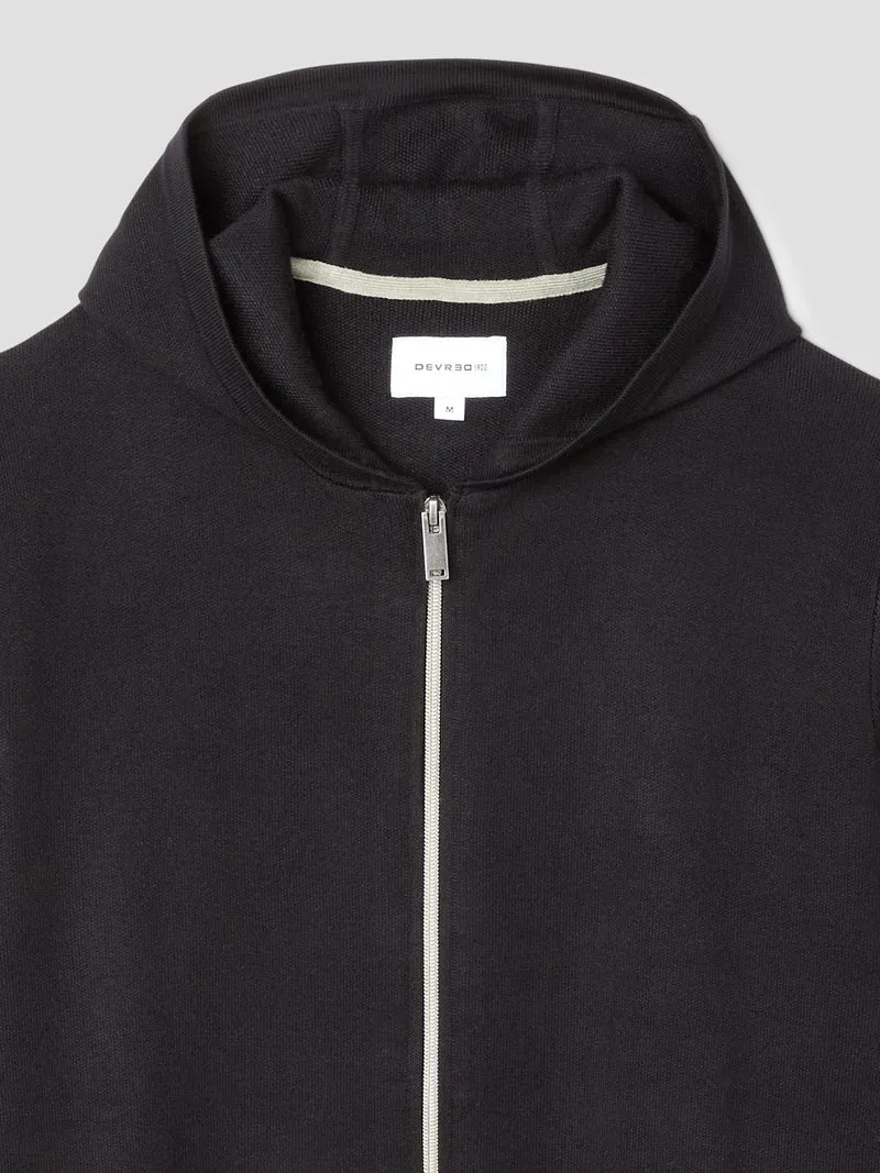Cardigan zippé à capuche