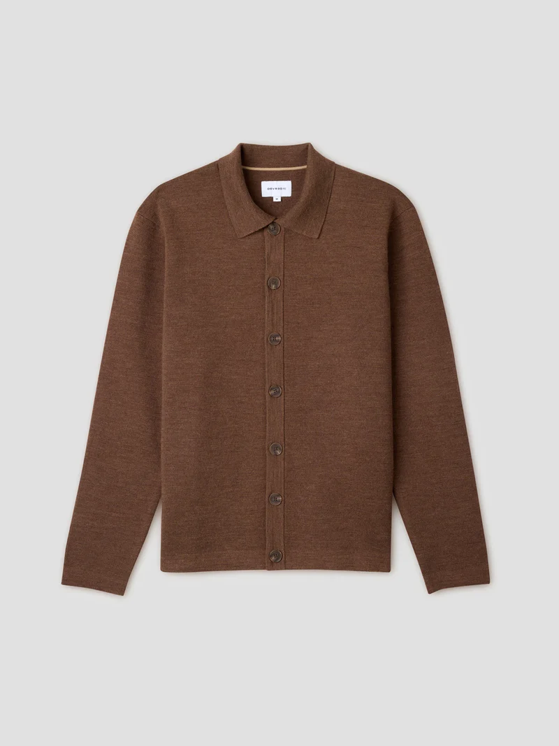 Cardigan boutonné col chemise