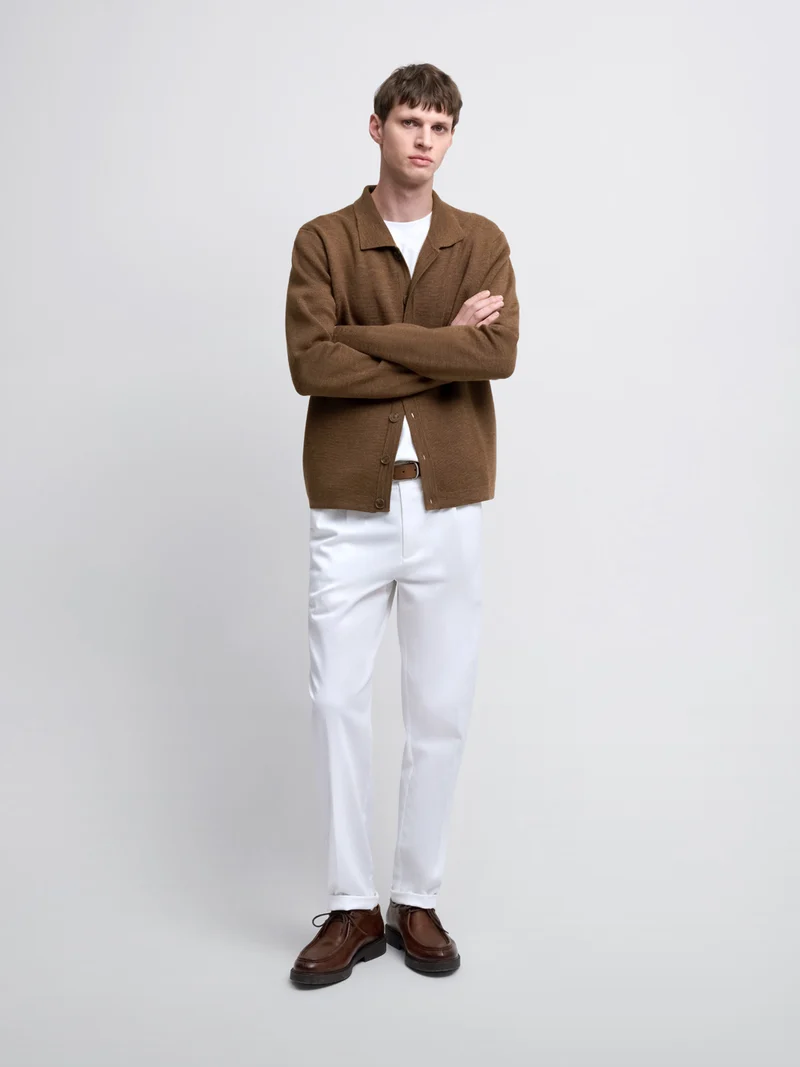 Cardigan boutonné col chemise