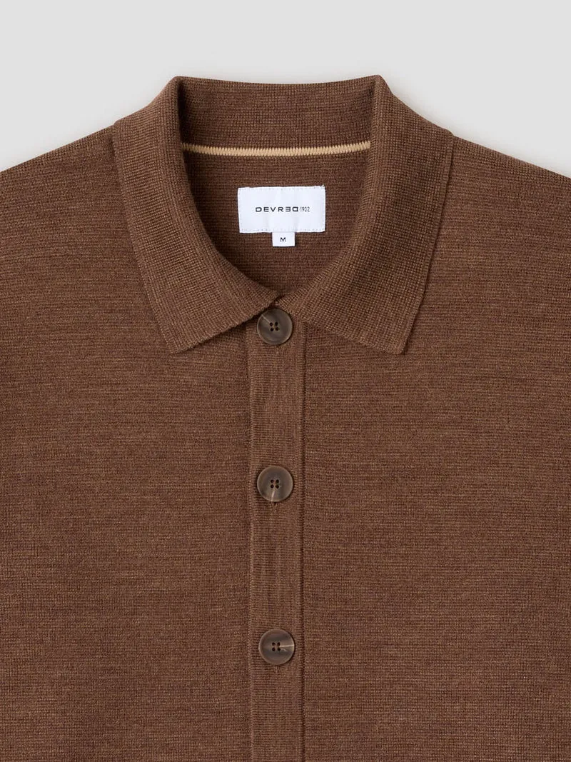 Cardigan boutonné col chemise