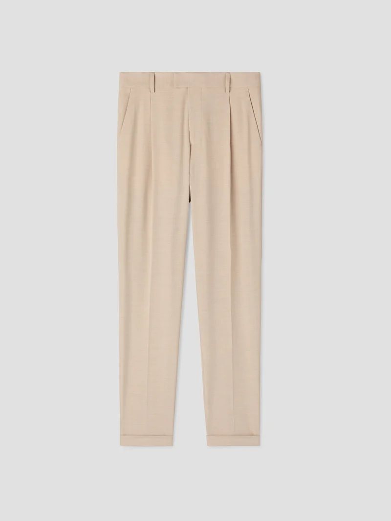 Chino à pinces en laine mélangée