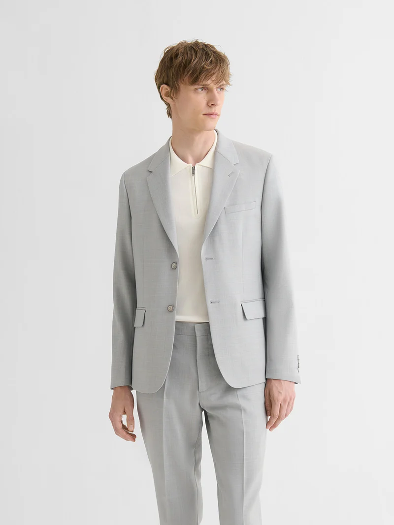 Costume 2 pièces slim gris clair en laine