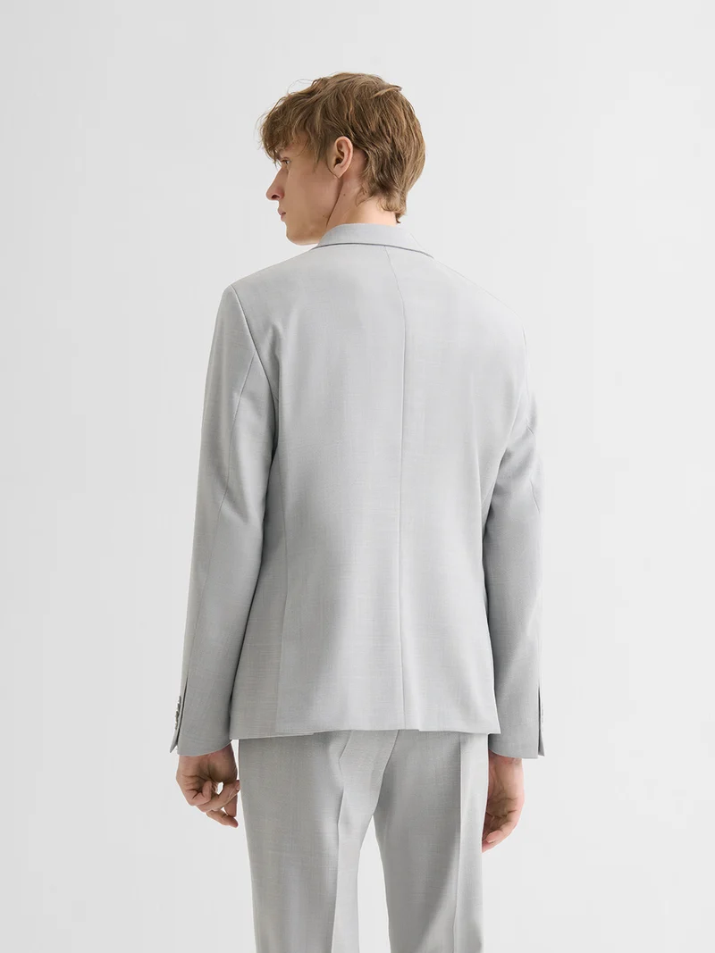 Costume 2 pièces slim gris clair en laine