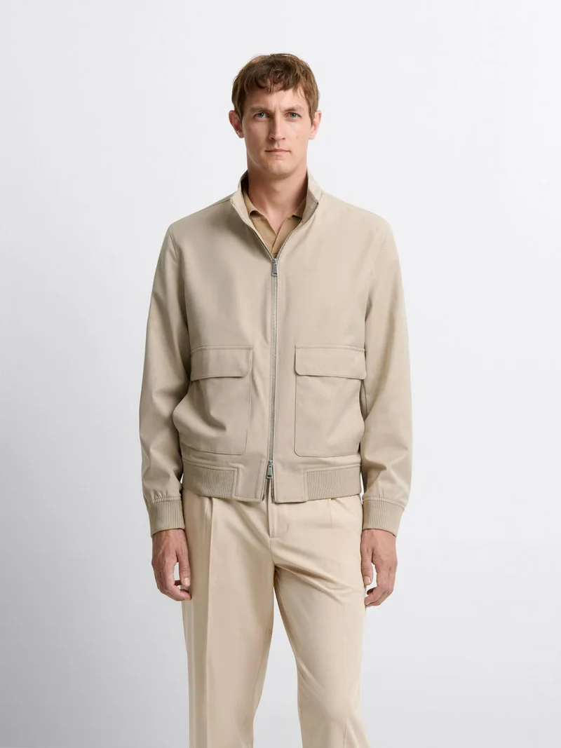 Blouson regular col montant