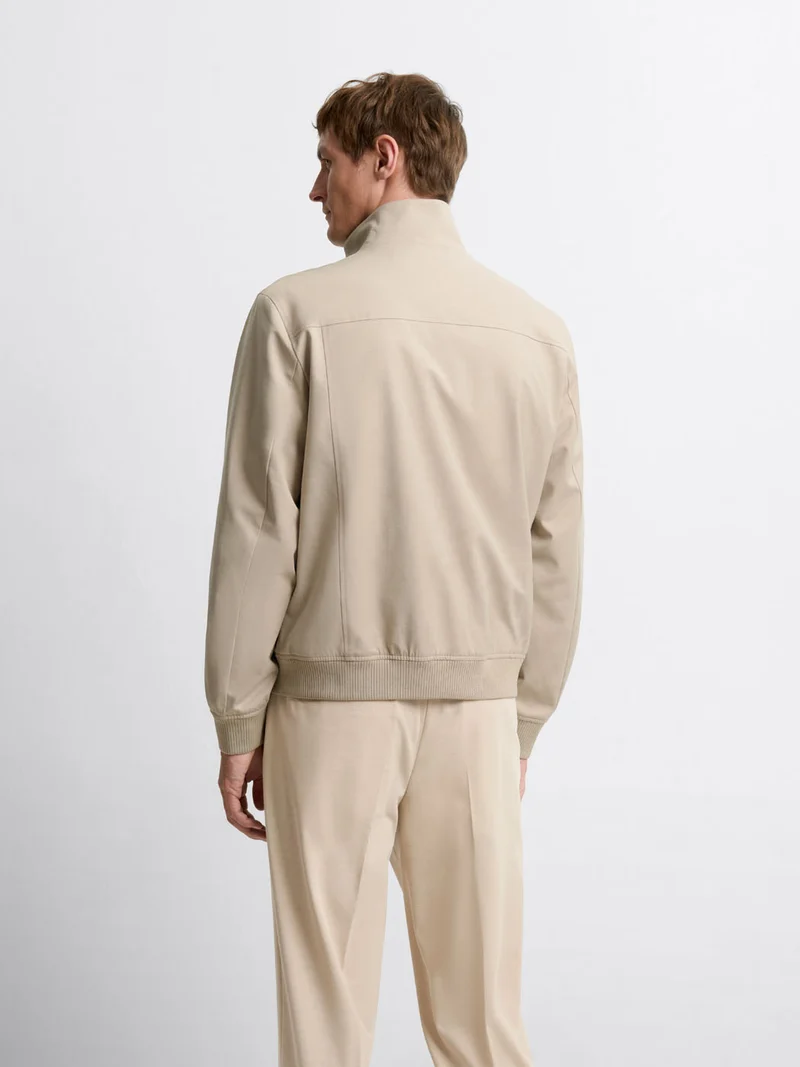 Blouson regular col montant