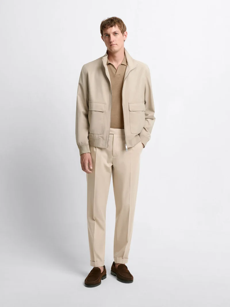 Blouson regular col montant