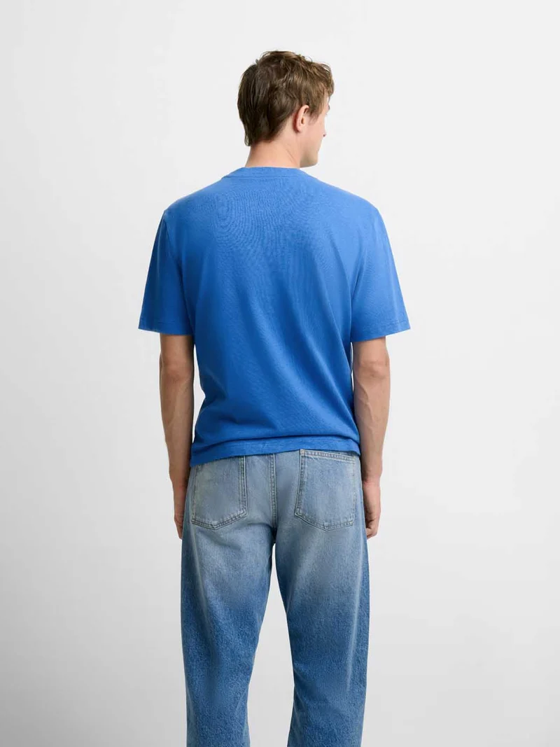 T-shirt col rond en coton lin