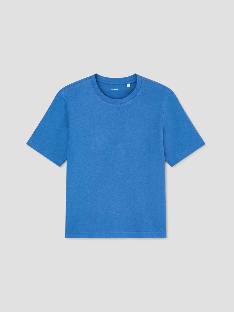 T-shirt col rond en coton lin