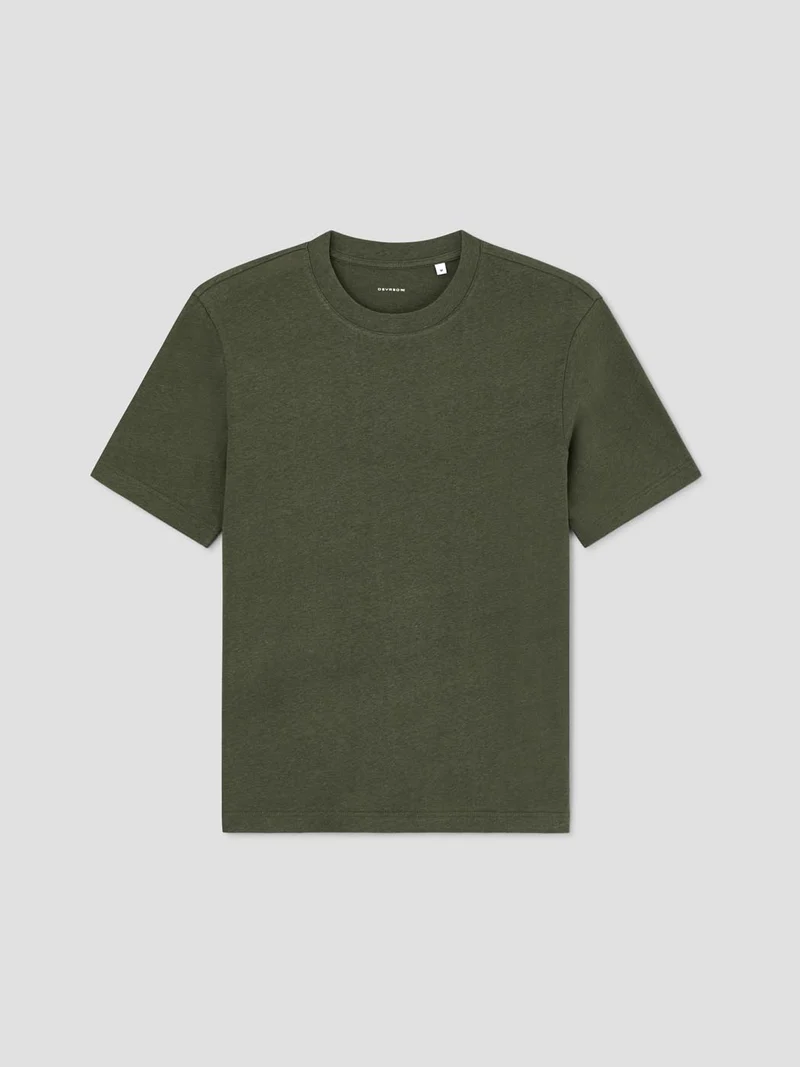 T-shirt col rond en coton lin