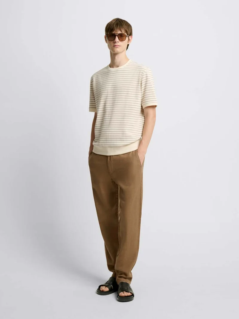Chino en coton lin