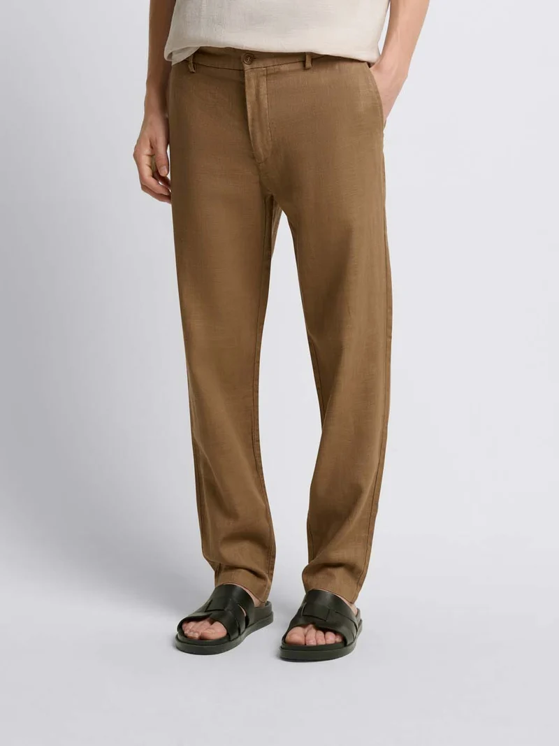 Chino en coton lin