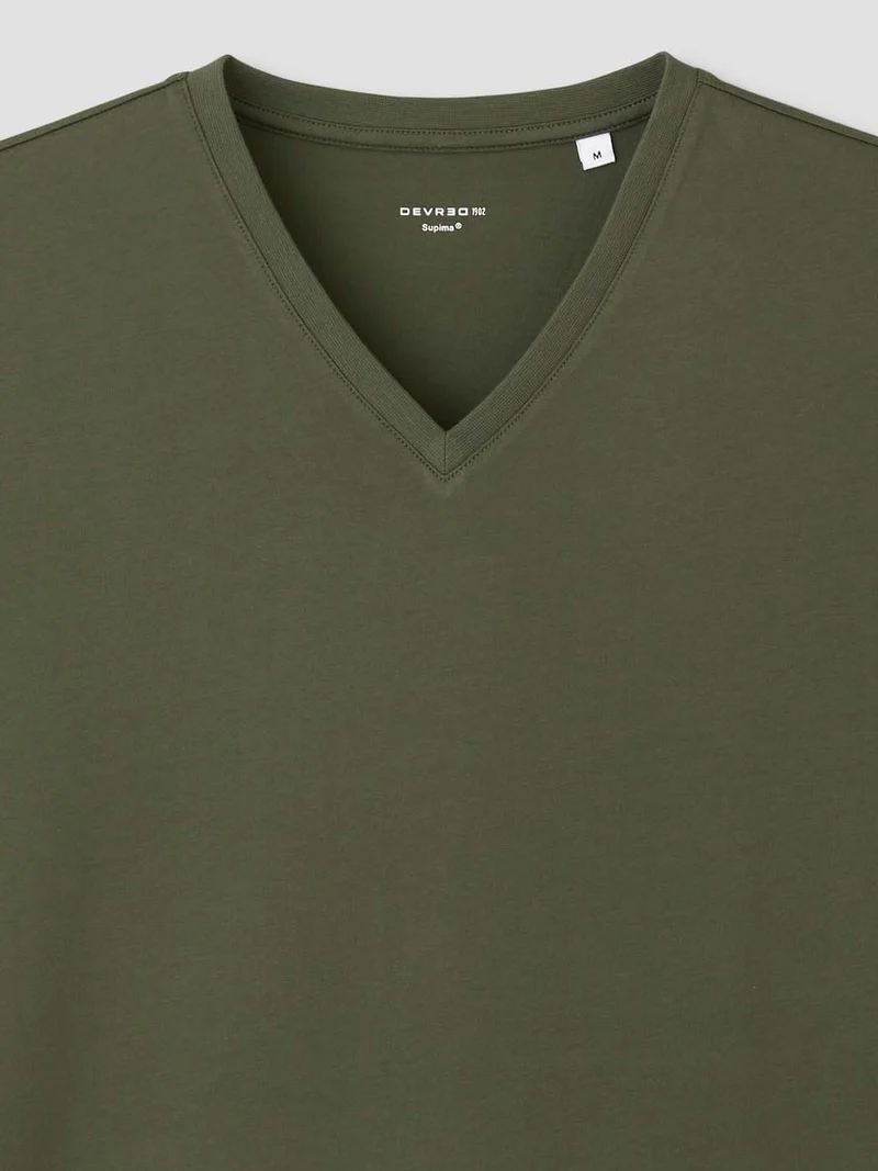 T-shirt col V en coton Supima®