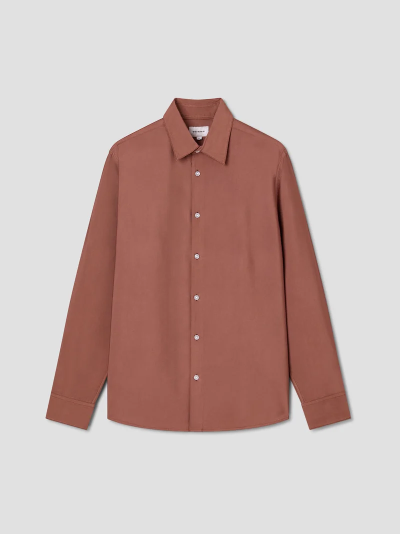 Chemise slim en modal mélangé