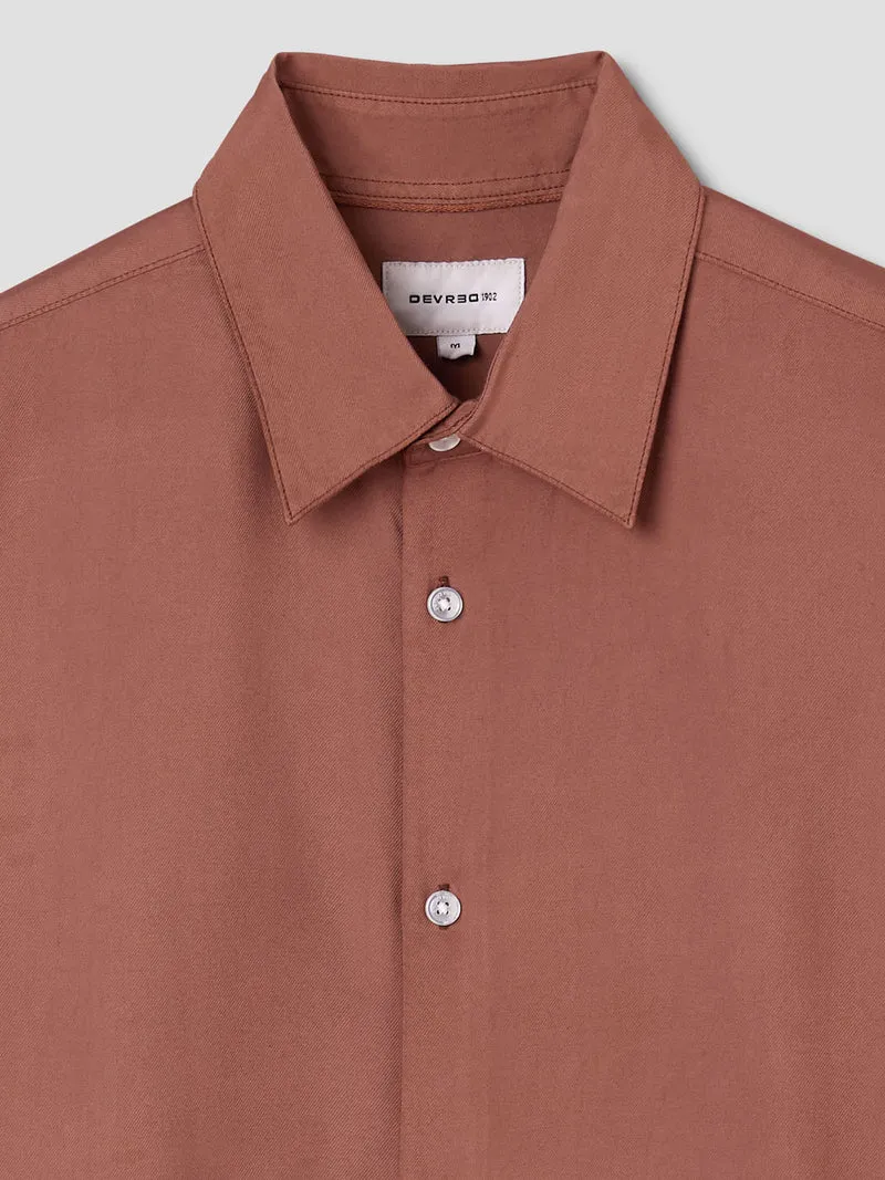 Chemise slim en modal mélangé