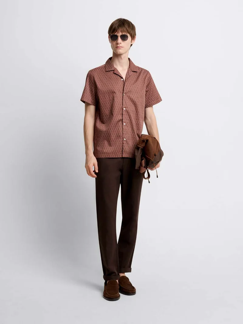 Chemise manches courtes regular à motifs