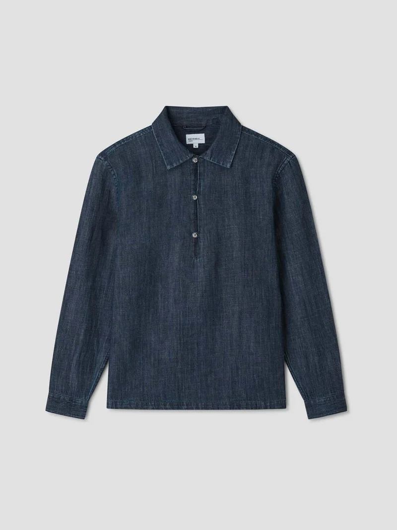 Chemise vareuse en coton lin