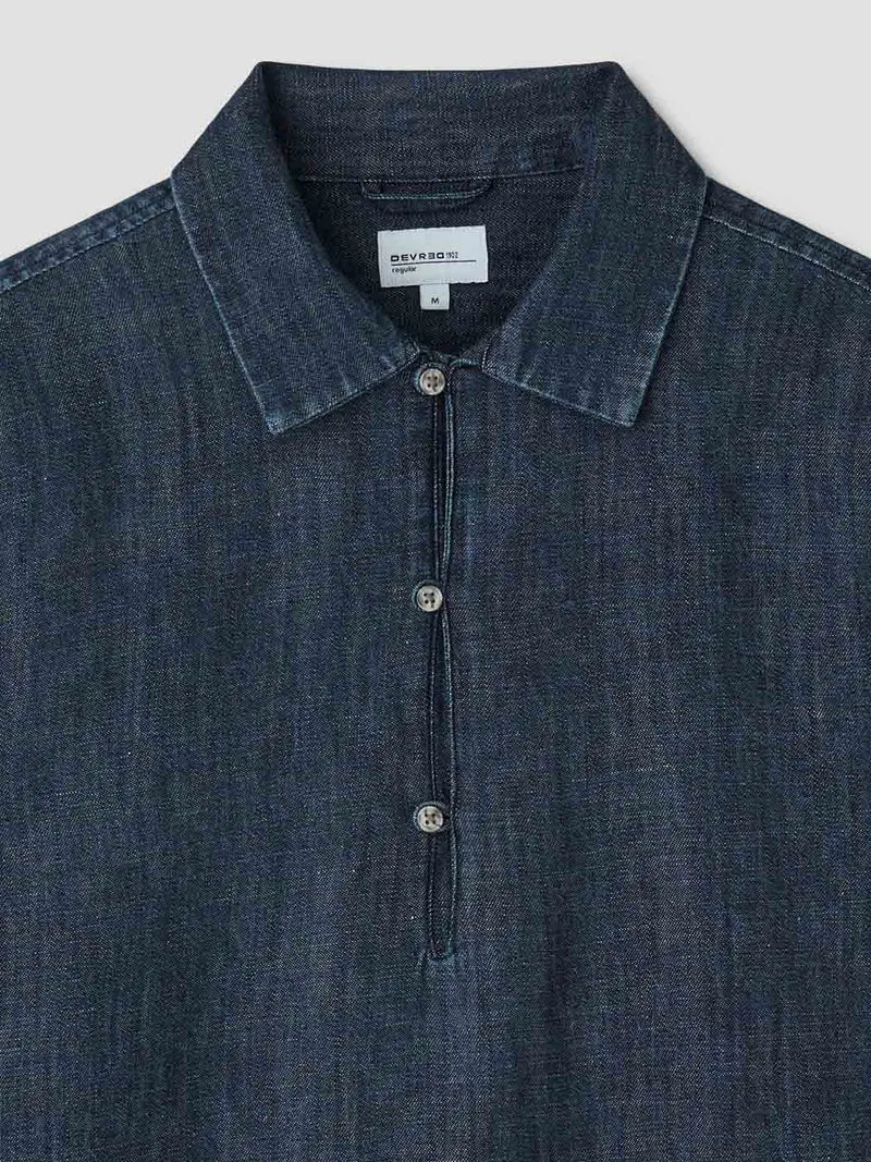 Chemise vareuse en coton lin
