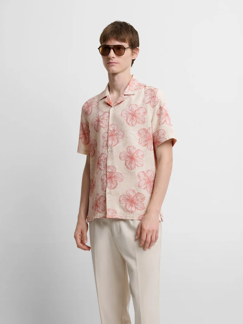 Chemise manches courtes regular fleurie