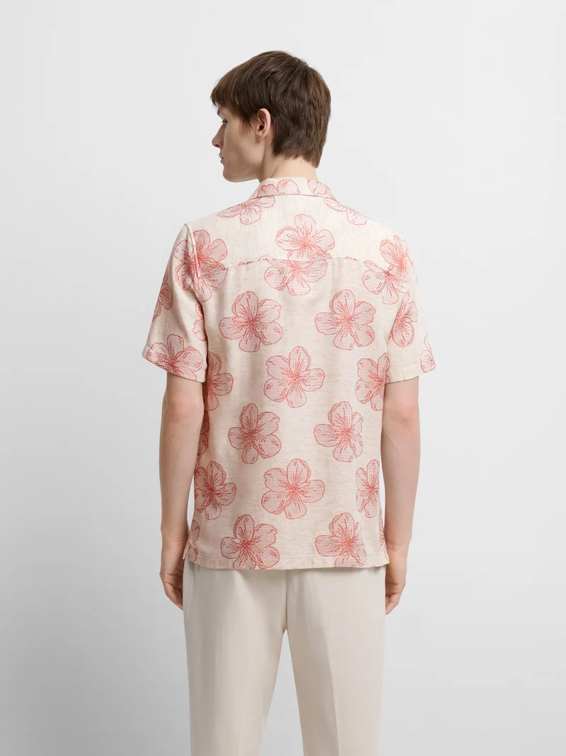 Chemise manches courtes regular fleurie
