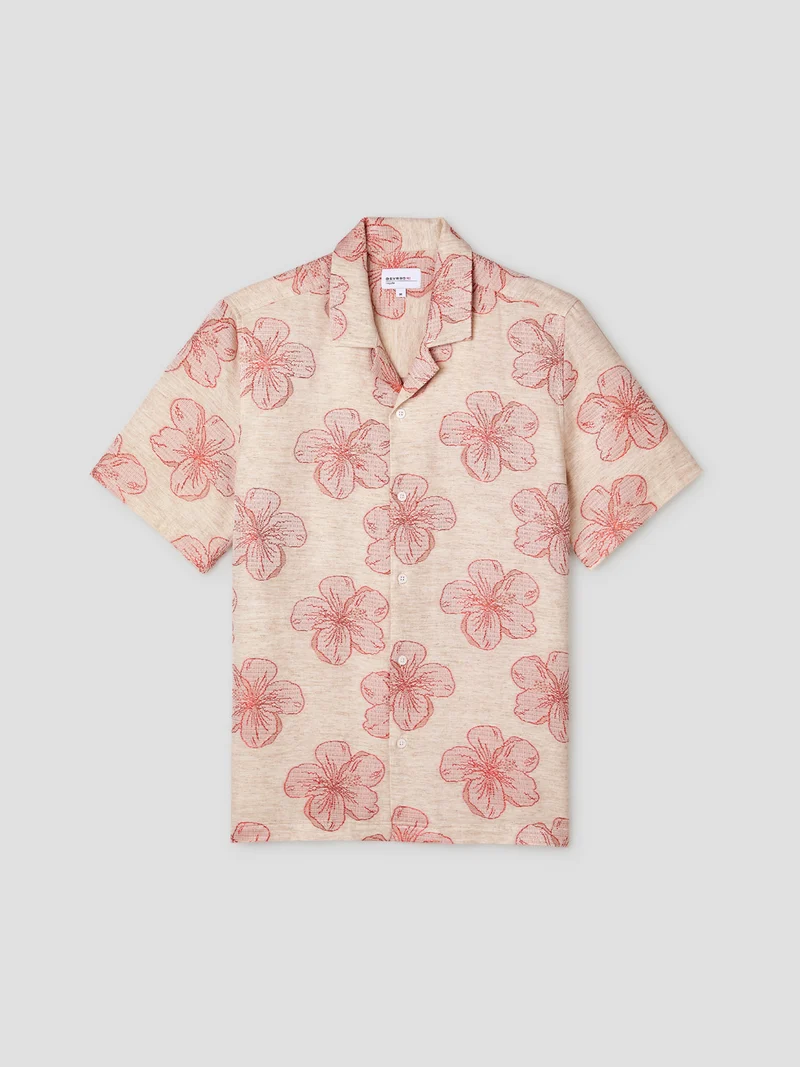 Chemise manches courtes regular fleurie