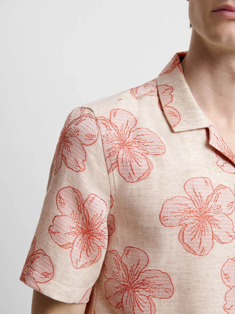 Chemise manches courtes regular fleurie