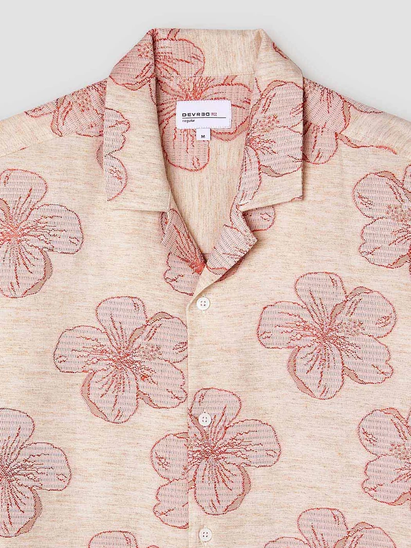 Chemise manches courtes regular fleurie